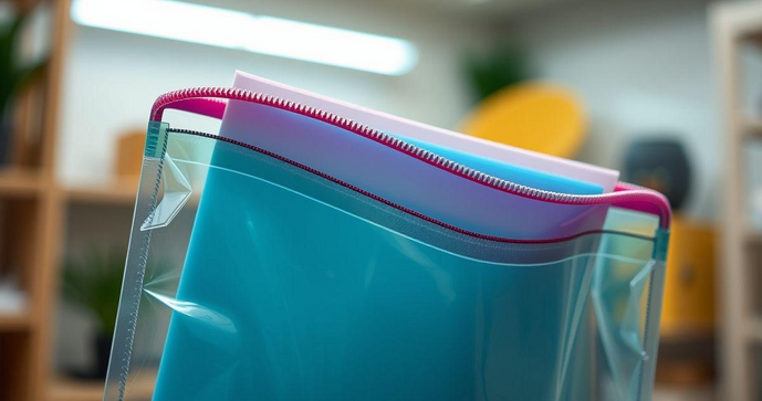 Envelope plástico com zíper é a solução ideal para organização e proteção de documentos e objetos.
